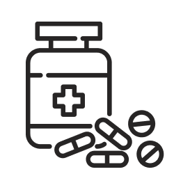 Medication bottle icon representing treatment for PTSD