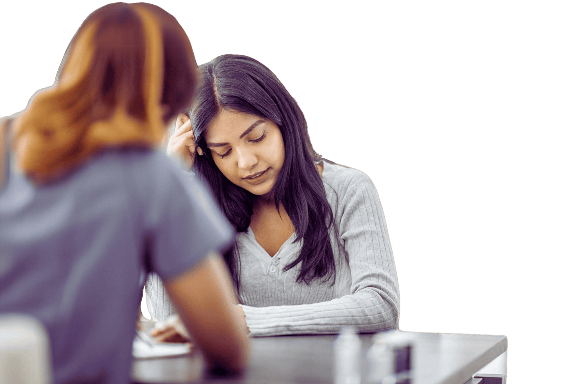 Young woman in therapy session with a mental health professional